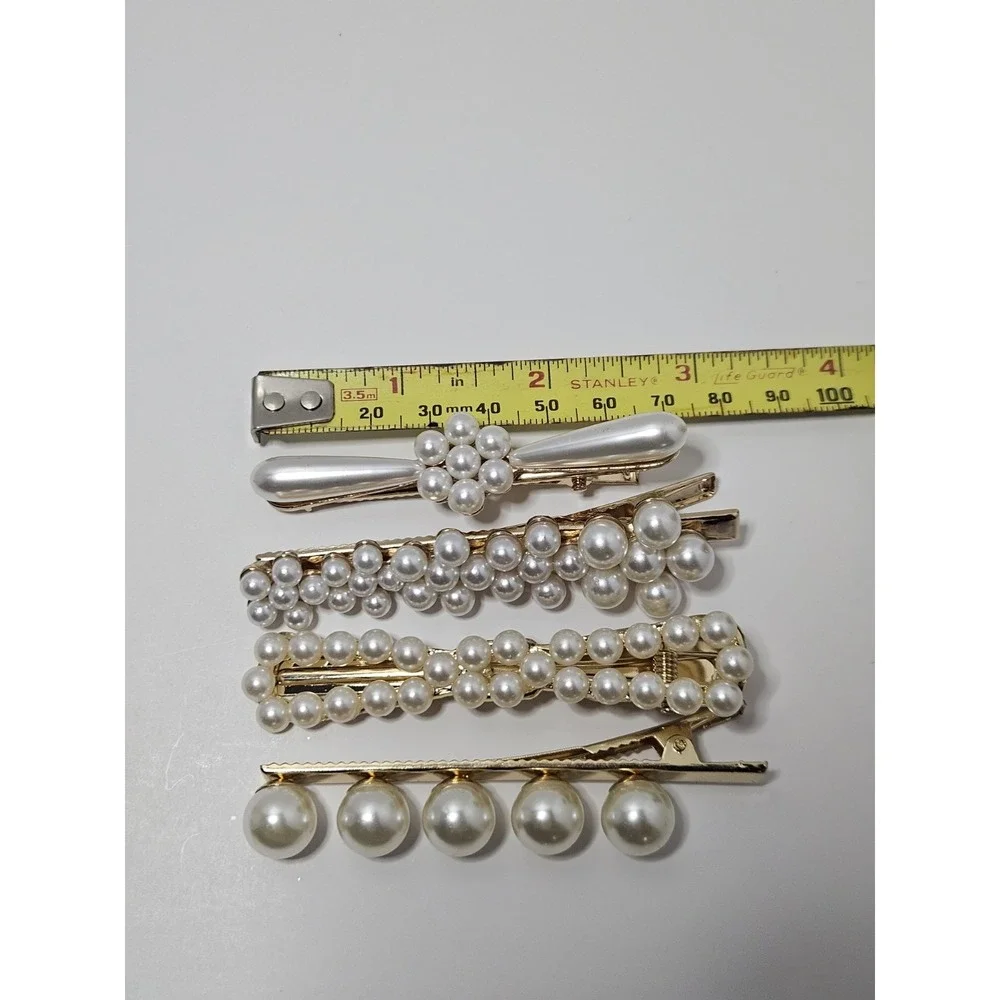 Vintage Hair Barrettes Clips Lot 21pc Huge Rhinestone Pearl Butterfly Floral Set